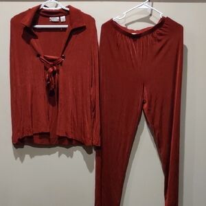 Chico's Travelers Pants Suit, Rust, New